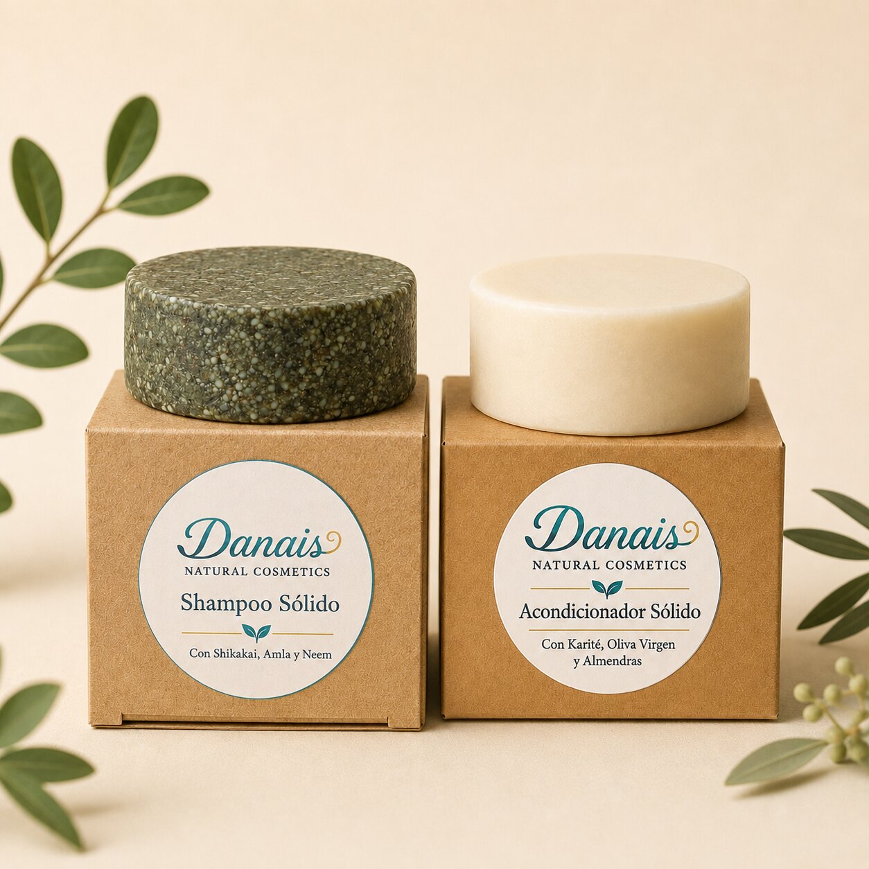 Kit Esencial Danais con champú sólido y acondicionador sólido